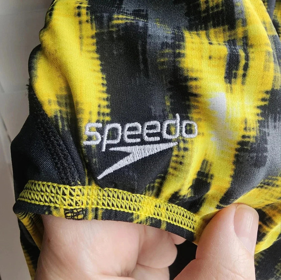 SPEEDO  Swimwear Swimsuit Sport Pro  black yellow size 10 - Picture 3 of 4